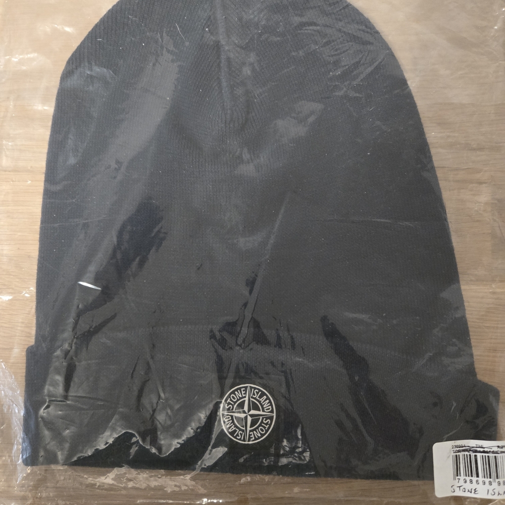 Stone Island Black Beanie